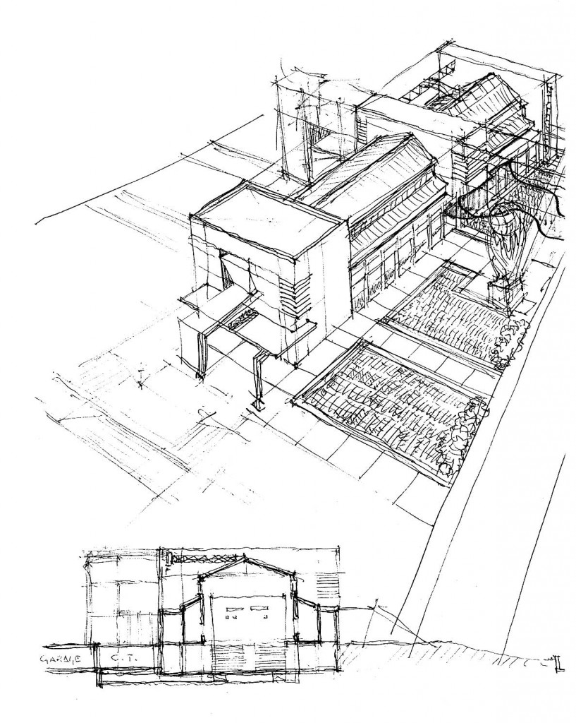 Teatro di Pomezia - Schizzo assonometrico