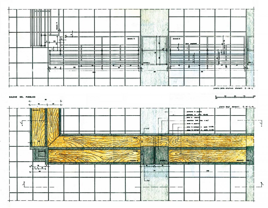Cassa Rurale ed Artigiana -Disegno esecutivo del banco