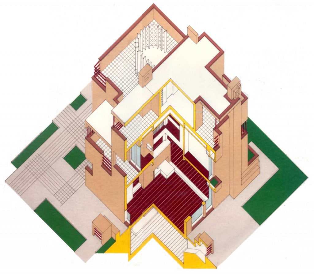 Casa dell'Ottico - Spaccato assonometrico