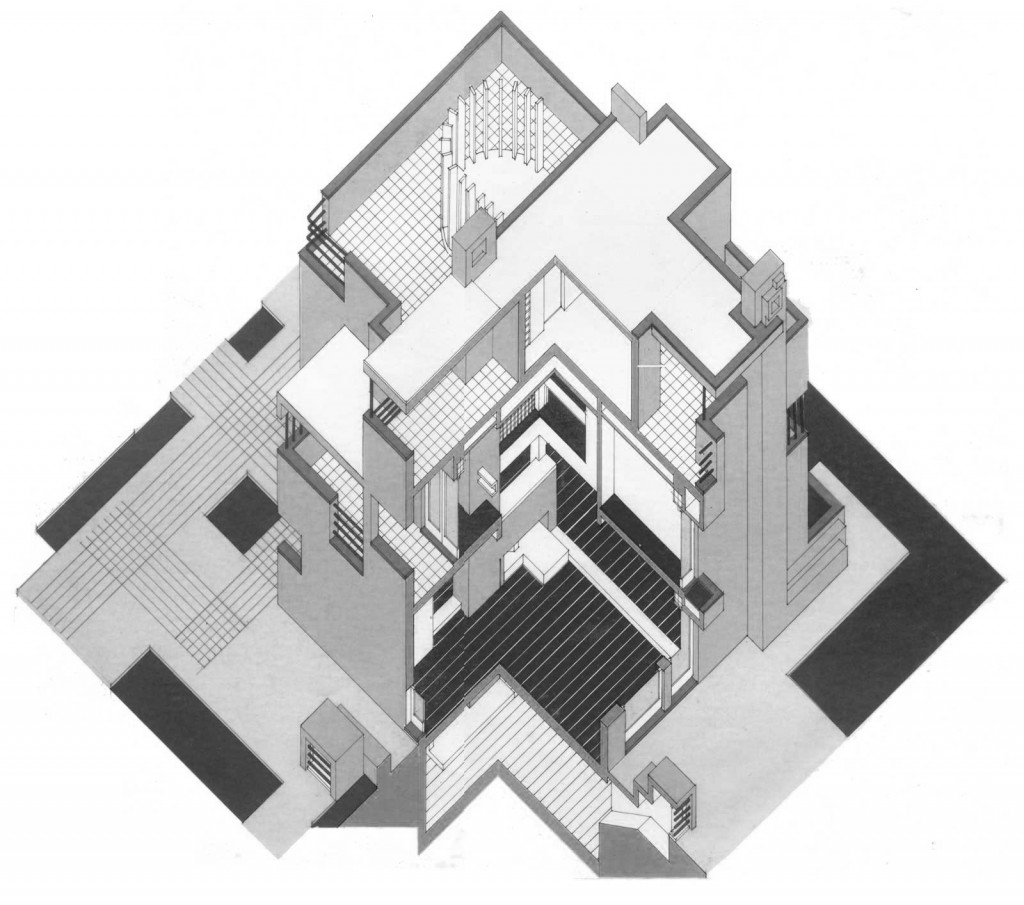Casa dell'Ottico - Spaccato assonometrico