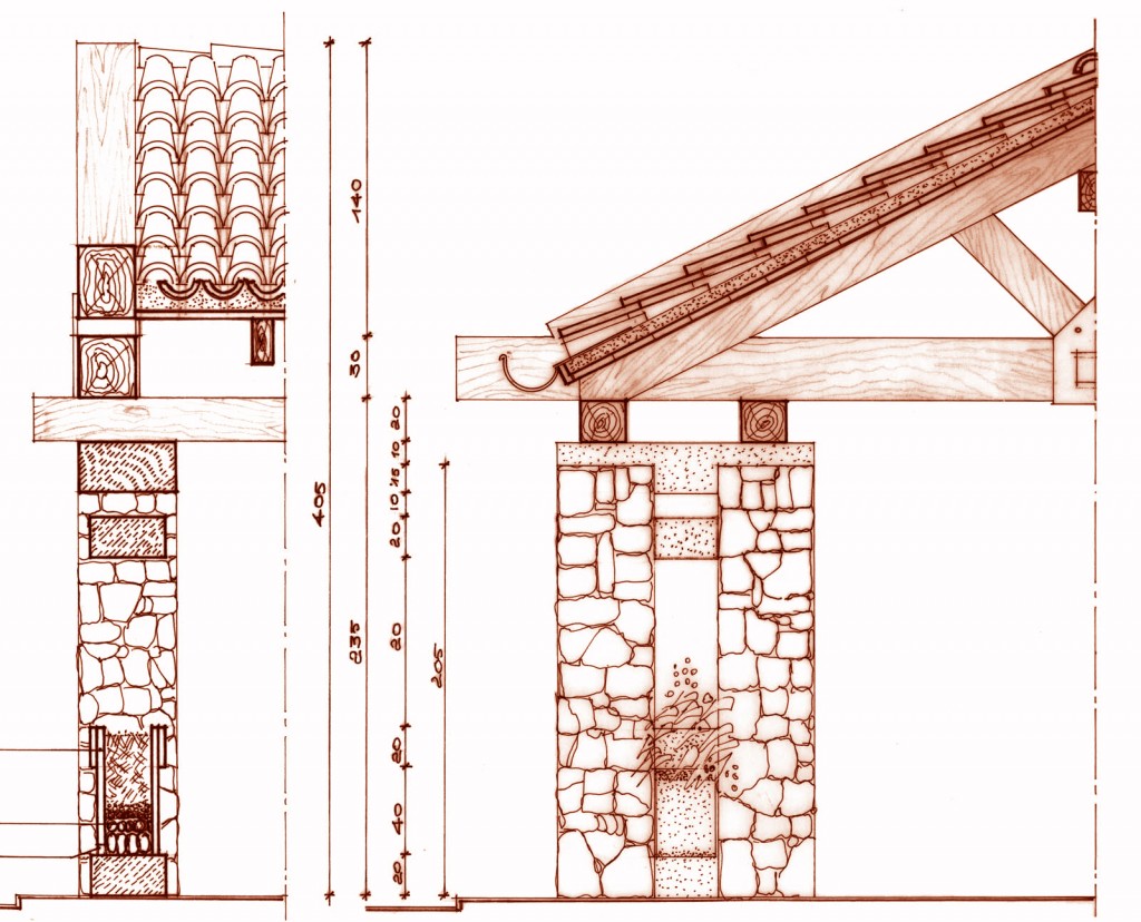 Porto San Paolo - Disegno esecutivo della veranda