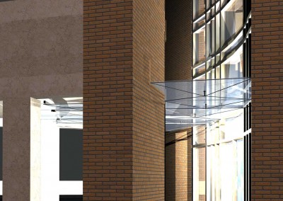 Cecchignola - Render della grande hall, lato interno