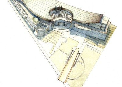Nara New Convention Hall - Prospettiva a volo d'uccello